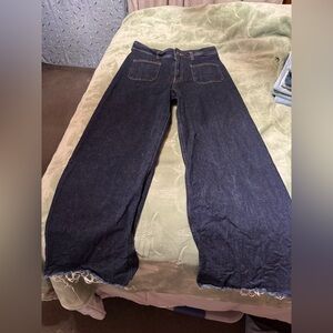 Zara Dark Wide-Leg Jeans